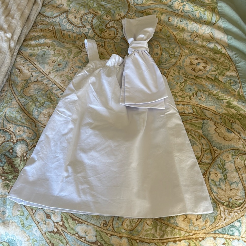 The Beaufort Bonnet Company One Shoulder Bow White Dresss